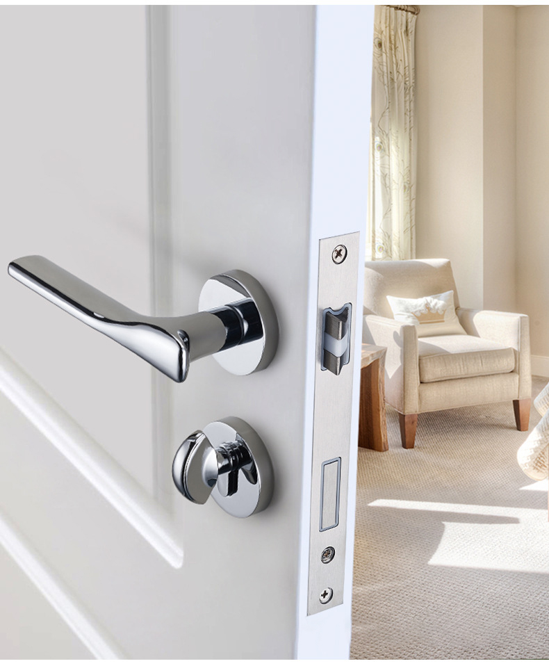 professional manufacturer quality black door handle  lock for wood door modern zinc alloy mortise lever door handle