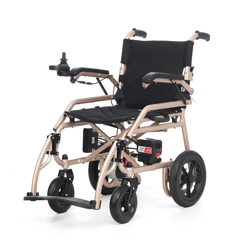 Patinete eléctrico plegable para discapacitados, silla de ruedas manual ligera, novedad de 2023