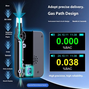 Độ chính xác cao chuyên nghiệp tế bào nhiên liệu breathalyzer Độ chính xác 0.05% điện <span class=keywords><strong>h</strong></span>óa rượu Tester cho say rượu lái xe phát hiện - Product Image 5