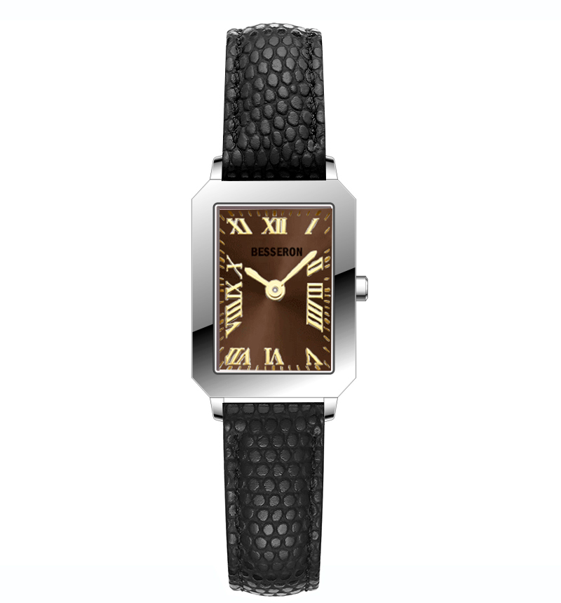Gold with leather watch