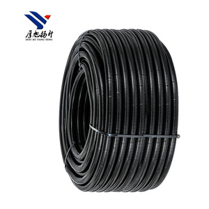 Black PA66 Electric Conduit Tube Thickened Corrugated Plastic with Threaded <strong>Hose</strong> and Opened <strong>Cable</strong> Sheath - Product Image 1