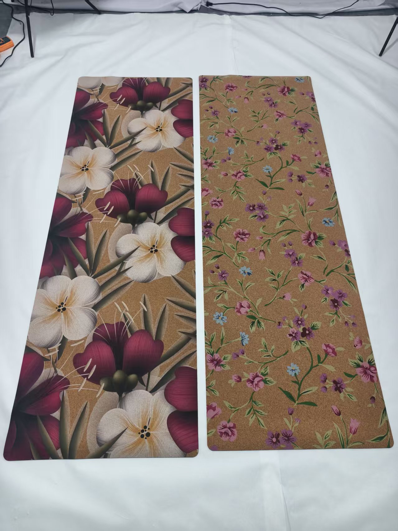 Tapis de yoga en liège Fleurs