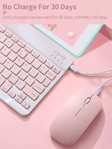 Rechargeable Mute Mini BT Wireless <strong>Keyboard</strong> Mouse Set Ultrathin Phablet Laptop <strong>Computer</strong> Ergonomic Design <strong>Key</strong> Board for ipad - Product Image 3
