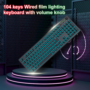 104 <strong>Keys</strong> Wired Membrane <strong>Keyboard</strong> US Layout Lighting Volume Knob <strong>Computer</strong> <strong>Keyboard</strong> for Office - Product Image 6