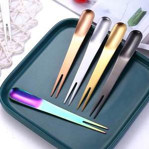 Bán Buôn Tùy Chỉnh Sinh Thái Thân Thiện Trái Cây Ngã Ba Dao Kim Loại Titan Thép Không Gỉ Salad Trái Cây Ngã Ba - Product Image 1