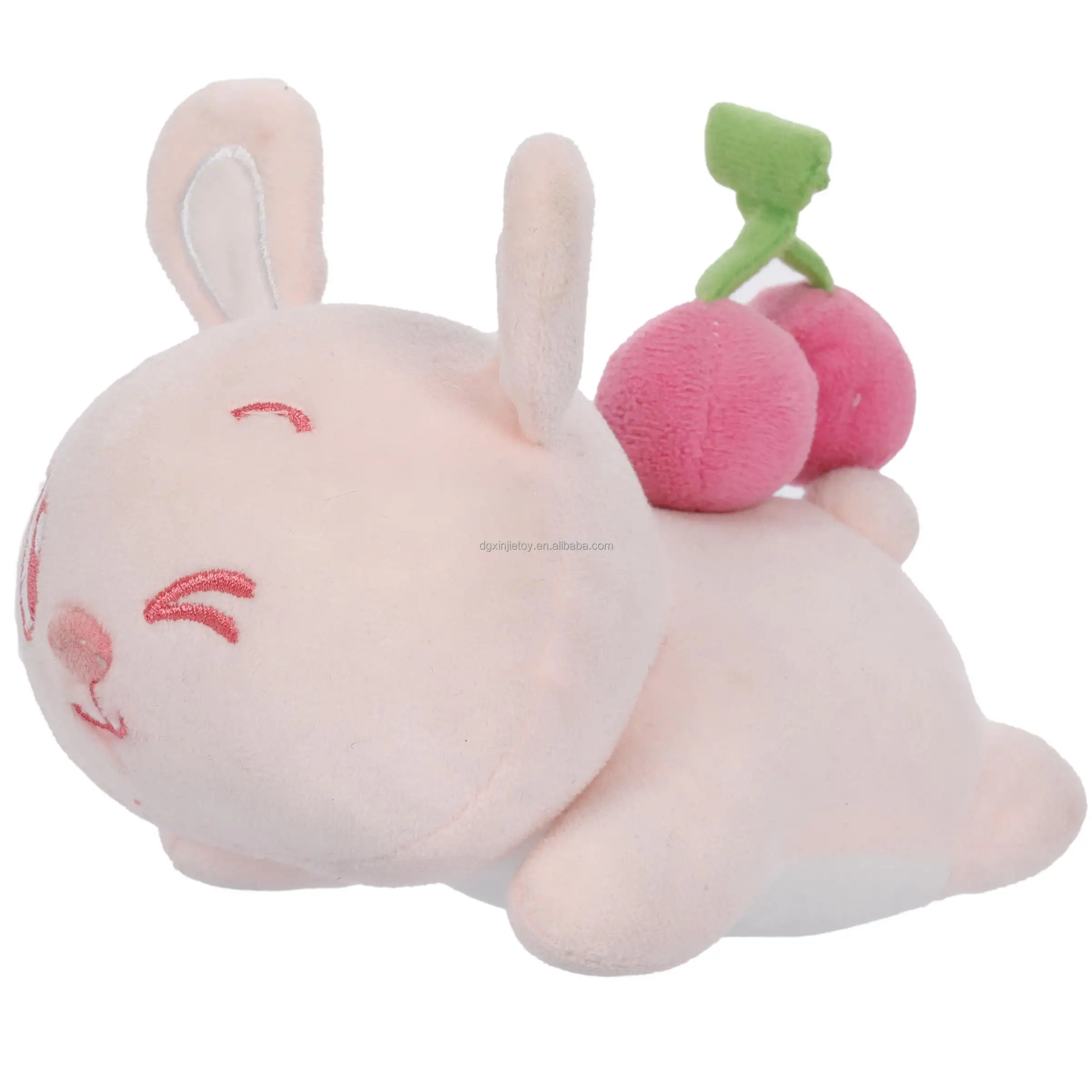 2024 New product idea A stuffed rabbit with a cherry Plush toys to figure custom