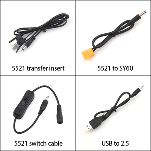 定制直流电缆2.1x5.5毫米5.5x2.5毫米直流插头电缆12V 24V <span class=keywords><strong>usb</strong></span> 90度直流电源线公至母电源扩展电缆