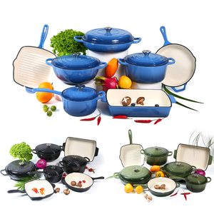 Chất lượng cao nhiều màu men gang <span class=keywords><strong>Cookware</strong></span> Set nấu ăn súp & chứng khoán chậu và chảo Frying Pan - Product Image 2