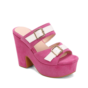 WETKISS a buon mercato all'ingrosso basso MOQ fibbia cinturino da donna Platform scivoli estivi tacco alto Sexy Peep Toe diapositive per esterni - Product Image 5