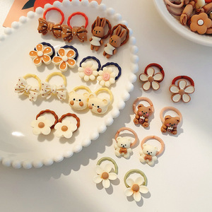 100PC/bag Baby <strong>Colorful</strong> Flower <strong>Elastic</strong> Hair Ties Rubber Band Cute Cartoon Seamless Baby <strong>Elastic</strong> Hair Rope for Baby Girl