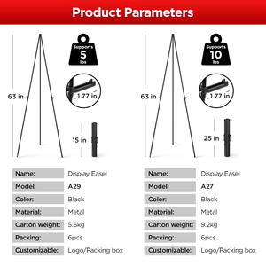 Long lanh nghệ thuật kim Loại hiển thị áp phích Giá vẽ đứng Tripod Ráp Di động sàn giá vẽ có thể điều chỉnh áp phích nghệ thuật dễ dàng đứng - Product Image 2