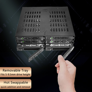 Unestech 6bay 2.5 inch SATA/SAS trao đổi nóng backplane 9.5mm SSD HDD di động giá bao vây cho 5.25 bay - Product Image 3