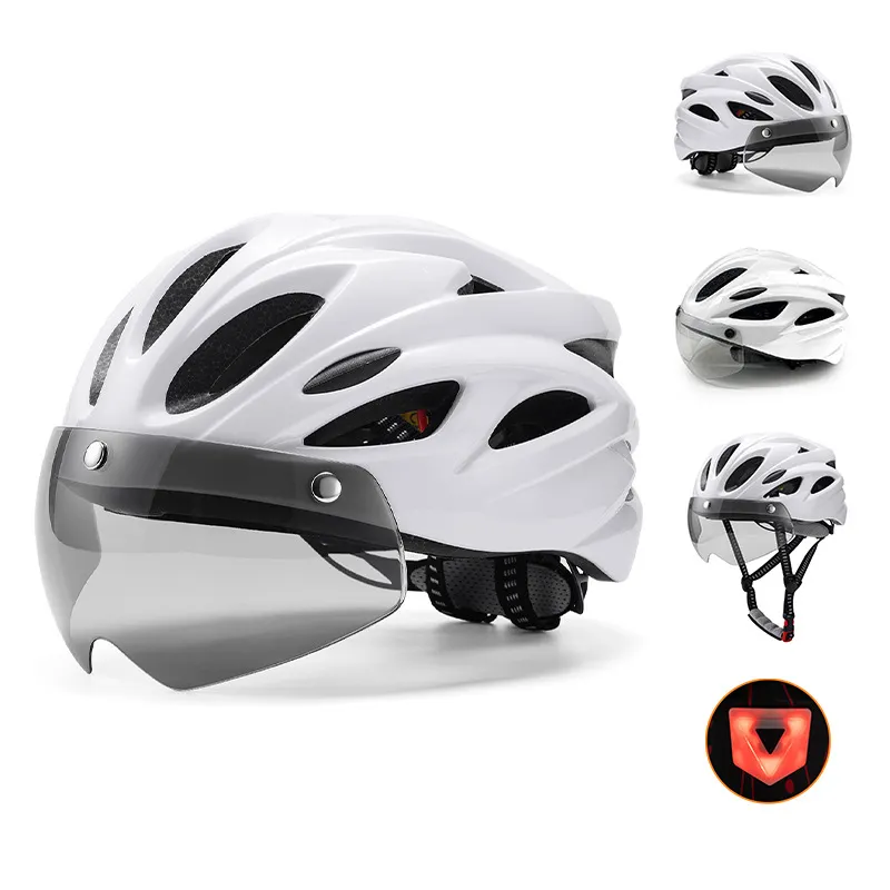 2024 Wholesale New Magnetic Goggles Bike Helmet Breathable Adult Sports Road Mountain Bike Riding Head Helmet