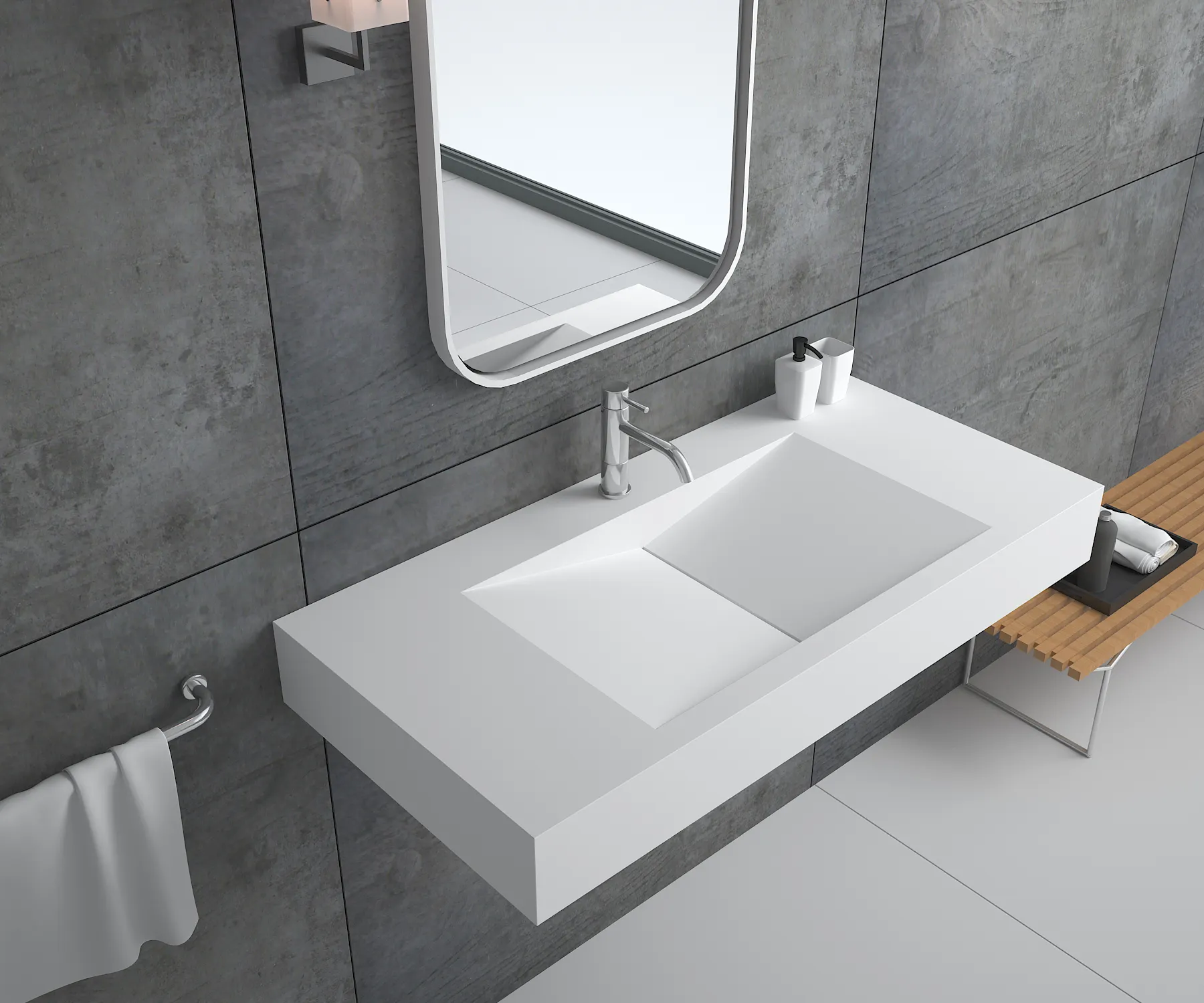 Lavabo toilette en bois massif, meuble de rangement suspendu au sol, pour salle de bain