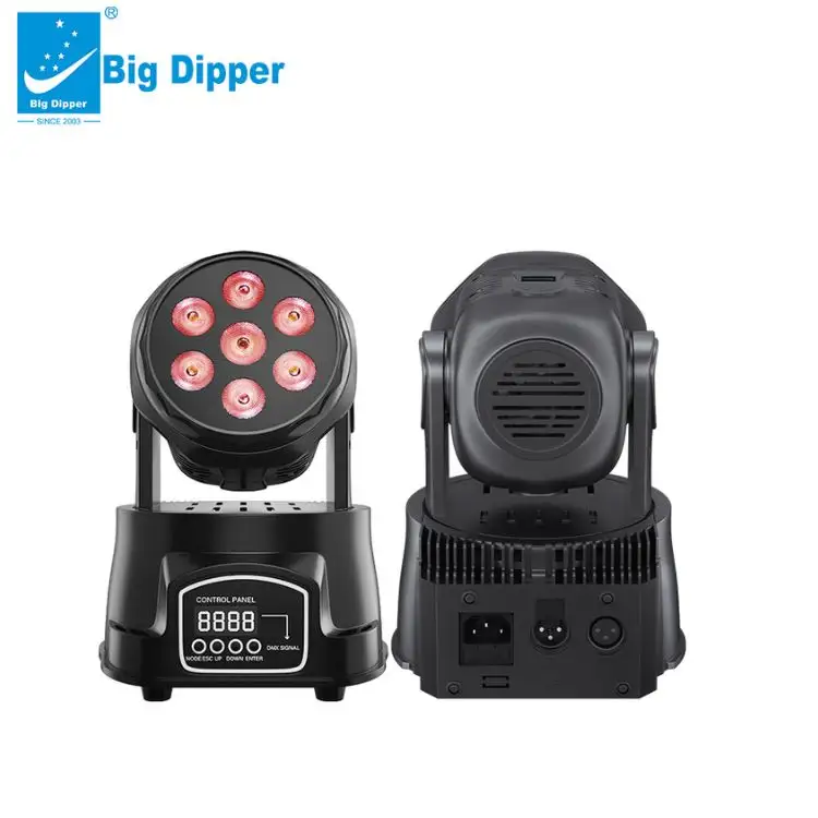 Big Dipper Lm70s Mini 7PCs * 8W RGBW 4in1 Etapa Led Luz Cabeza móvil Luz para bares Discos Bodas con 1 año de garantía