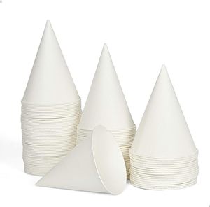 Biyobozunur tek kullanımlık dondurma fincan jant haddelenmiş soğuk su içme koni şekilli 3.7oz 4.5oz 6oz kağıt koni külah - Product Image 1