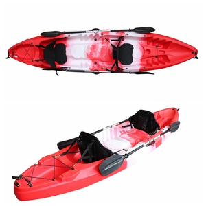 Vicking 12.3ft Tandem Kayak aile Sit-On-Top 2-3 kişi balıkçılık kayık rotohdpe LLDPE Hull ile HDPE Kayak kullanımı nehirler için - Product Image 6