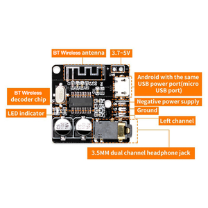 1-10 pz scheda ricevitore Audio 5.0 MP3 Lossless Decoder 3.7-5V AUX Type-C Wireless modulo di musica Stereo per kit fai da te - Product Image 3