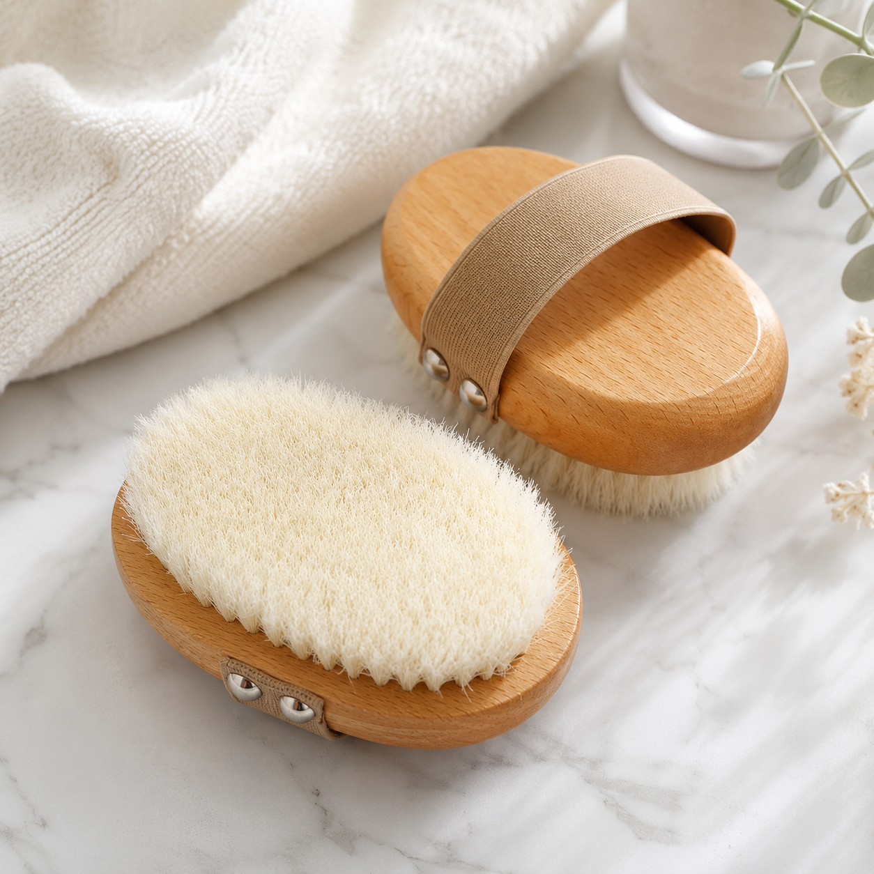 Natural Beach wood brush with soft PP hair