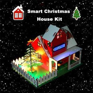 DIY akıllı ev kiti Arduino ile uyumlu, kök ahşap ev modeli, programlama öğrenme kabin noel hediye seti