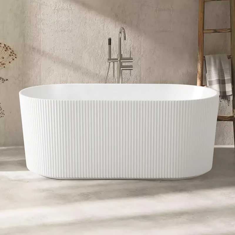 Baignoire autoportante en acrylique de conception simple moderne d'intérieur de marque de luxe de maison baignoires pour la salle de bains d'hôtel