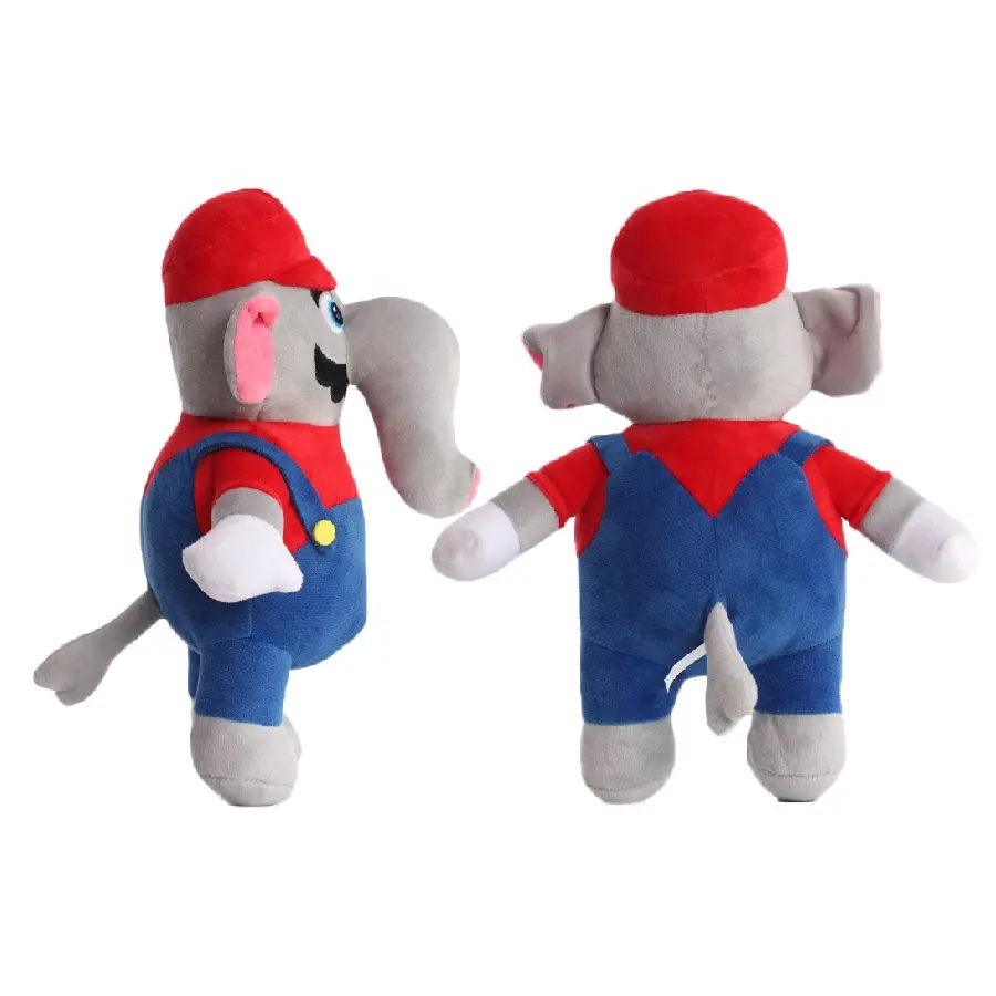 Hight quality soft stuffed cartoon super marios bros marios elephant plush toys