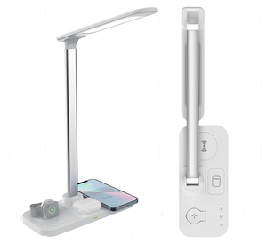 15W kablosuz şarj cihazı hızlı şarj ve kulaklık 3 modlu LED mobil saat ile çok fonksiyonlu 4-in-1 masa lambası - Product Image 1