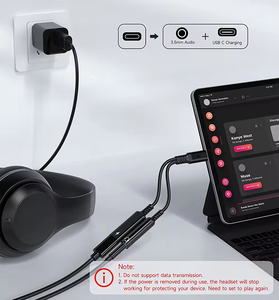 2 in 1 USB C 3.5 Aux ses Jack USB tip C için 3.5mm kulaklık kablosu kulaklık dönüştürücü hızlı şarj adaptörü Dongle kablosu - Product Image 6