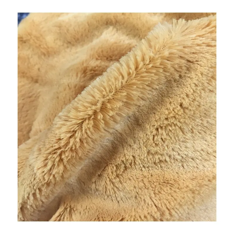 100% polyester artificiel PV peluche peluche tissu longue pile fausse fourrure tissu pour vêtements