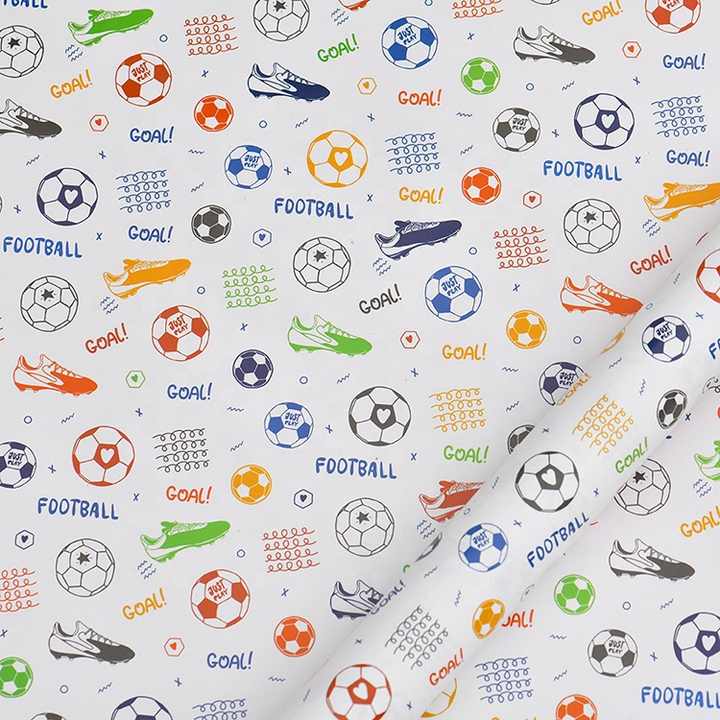 Papel de regalo de fútbol de diseño de alta calidad personalizado al por mayor para regalo o embalaje de flores papel de regalo de gran oferta