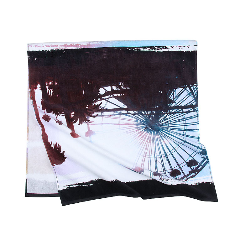 Wholesale custom design 100% cotton cute print beach towel for kids