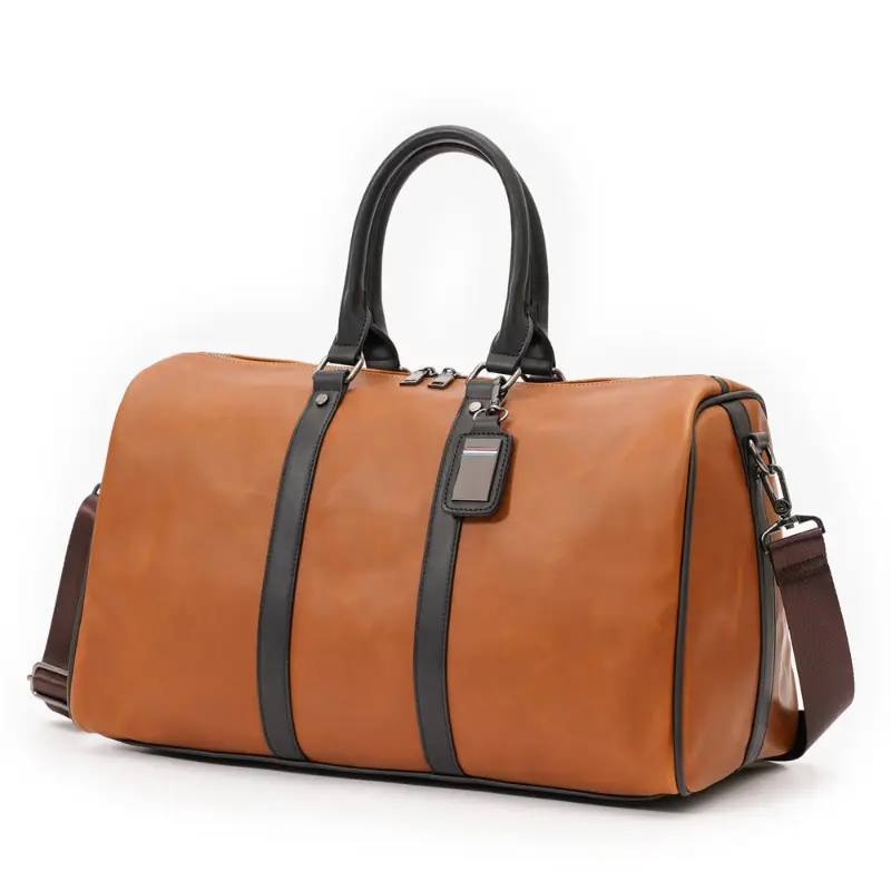 Stylish Leather Men Weekender Travel Duffel Tote Bag luxury high end leather duffel bag