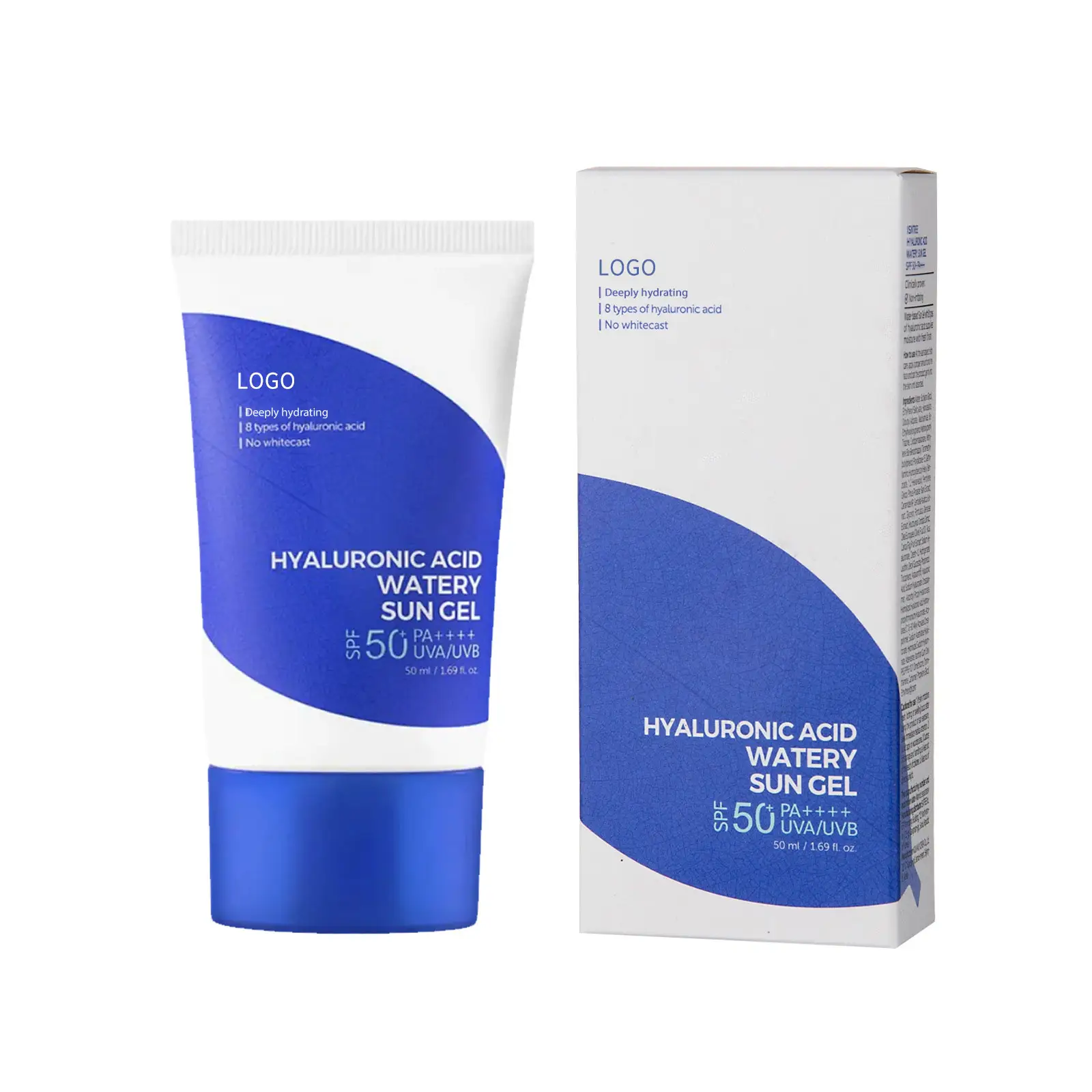 Crème solaire à l'acide hyaluronique de haute qualité pour crème solaire blanchissante pour le visage SPF 50 + Gel de protection solaire pour caméra UV SPF 50