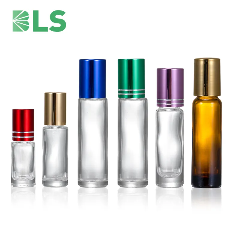 3ml 5ml 6ml 8ml 10ml thủy tinh tinh dầu Lăn nước hoa cuộn trên chai với kim loại thép không gỉ và nhựa con lăn bóng