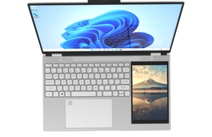 OEM 15,6 "+ 7" pantalla dual portátil de negocios pantalla táctil 16GB RAM 2TB SSD Intel N95 RGB Teclado retroiluminado Cámara enchufable - Product Image 3