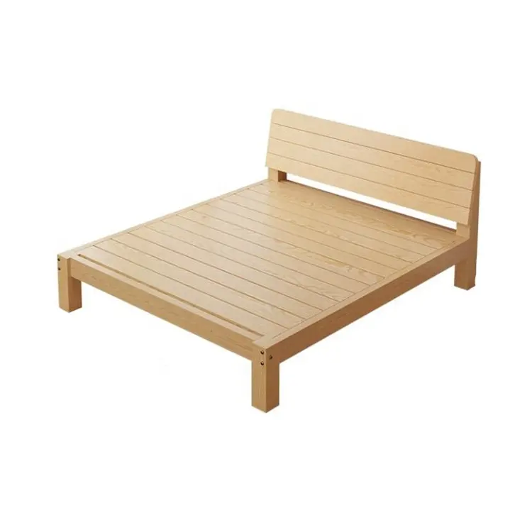 Alta qualidade madeira cama dupla projetos pinho cama king size para casa e hotel