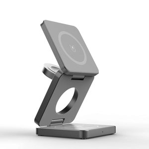 15W Fast 3-in-1 Magnetic Wireless Charger Stand Foldable Phone Holder and Dock Station with 5V/3A <strong>Output</strong> 9V/2A <strong>Input</strong> - Product Image 1