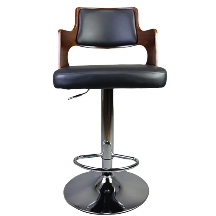 WS98332 Design exclusivo cadeira alta Bar móveis confortáveis acolchoados de madeira braço encosto giratório elevador para cozinha sala