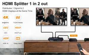 TESmart-Divisor HDMI 4K con gestión EDID inteligente para bares de salas de exposición, función CEC, divisor de vídeo de 1 en 2 salidas - Product Image 6