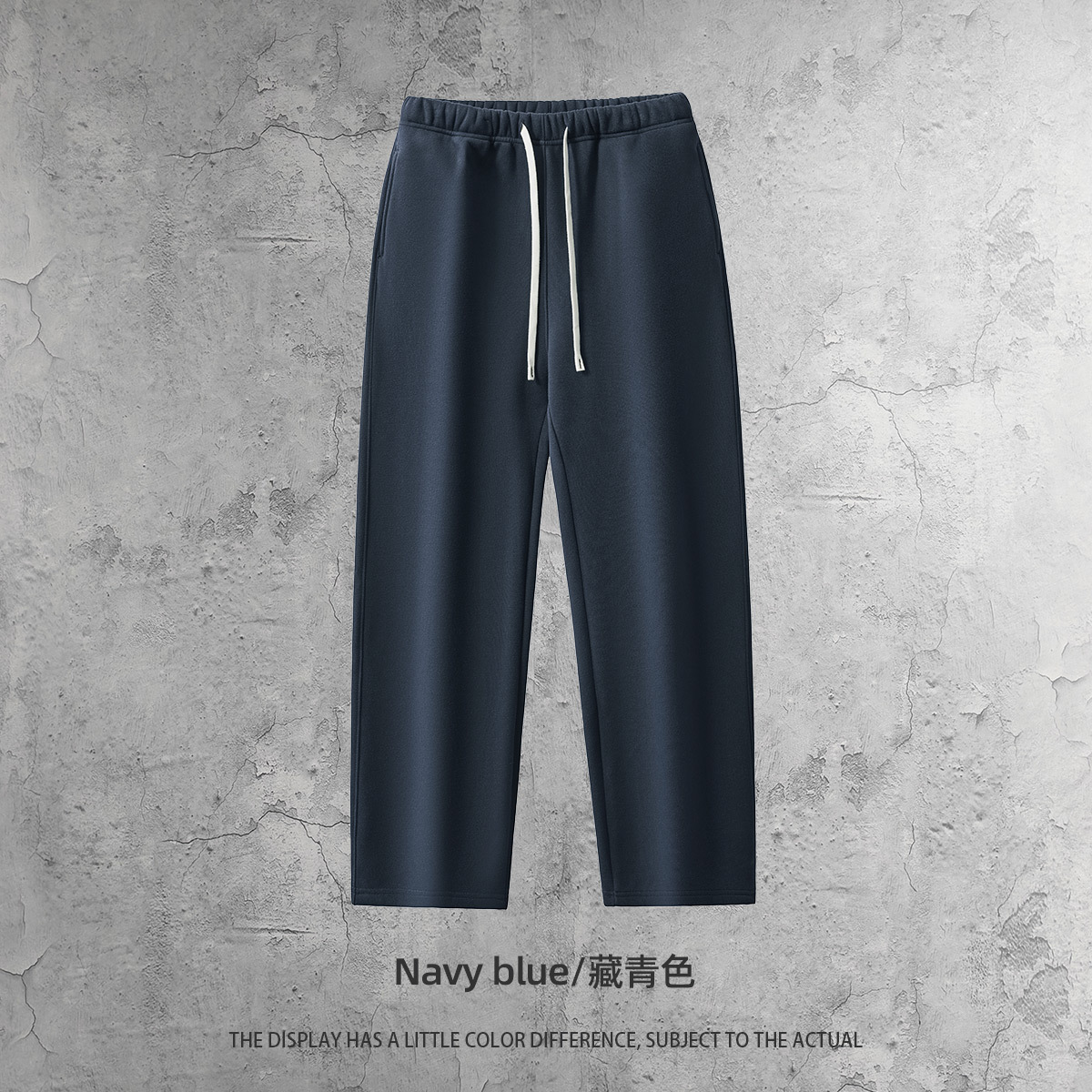 Straight leg pants-navy blue