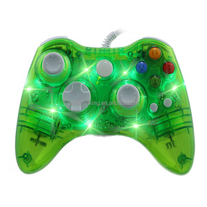 Gamepad PC <strong>Computer</strong> Led Light Green Color Transparent Shell Wired Cheap <strong>Game</strong> <strong>Controller</strong> for Xbx 360