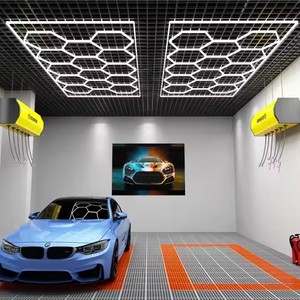Верхний шестигранный светодиодный светильник для гаража, 110v-220v сотовый шестигранный потолочный светильник для автомобильных мастерских, тренажерных залов - Product Image 3