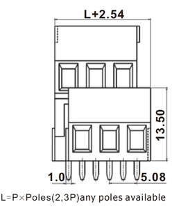工业传输5.08毫米间距的接线端子块PCB安装螺钉端子块连接器 - Product Image 2