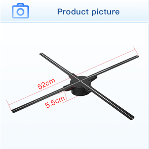 Fast Delivery Advertising 4 Blade HD LED Fan 3d Hologram Projector Hologram Fan 52cm 3D Holographic <strong>Display</strong> Remote App <strong>Control</strong> - Product Image 5