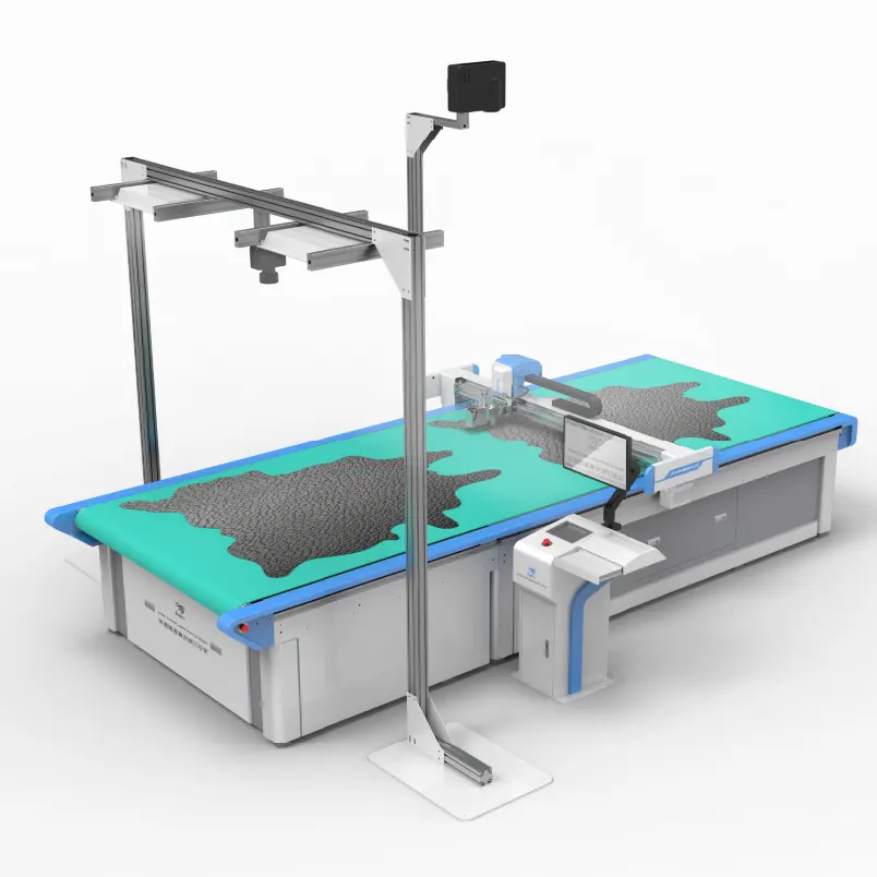 Jindex CNC Genuino di Cuoio Macchina di Taglio con la Macchina Fotografica, Completamente Automatica Alimentazione Cutter, Alla Ricerca di Agente