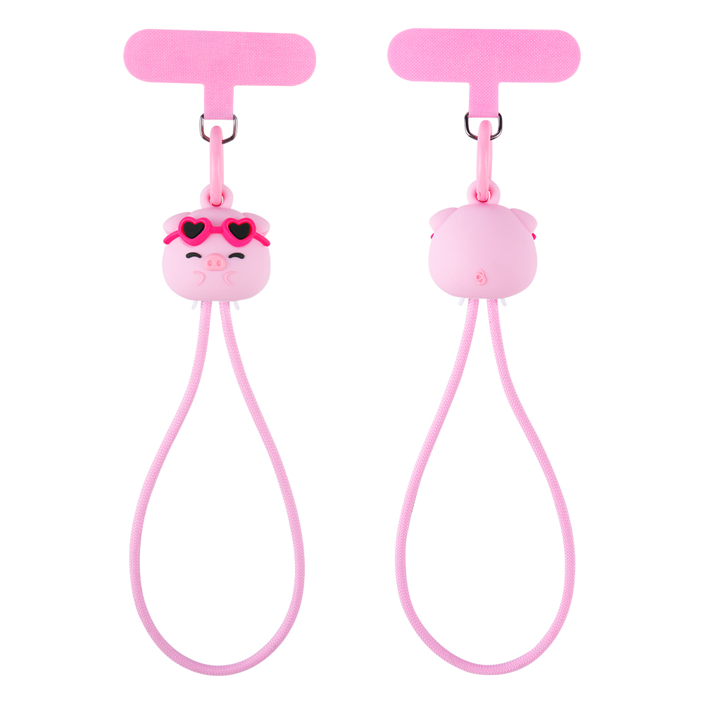 Cable de carga rápida de 60 W con correa de muñeca Pink Pig