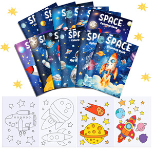 TY082 Outer Space Themed <strong>Mini</strong> Coloring <strong>Books</strong> <strong>DIY</strong> Small Activity <strong>Book</strong> for Kids Astronaut Party Galaxy Birthday Planet Party Decor - Product Image 2
