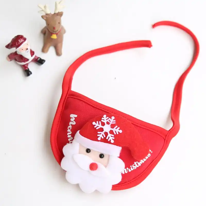 Vente en gros de cadeaux de Noël pour animaux de compagnie couvre-chef chapeau salive serviette bavoir accessoires pour animaux de compagnie chapeau de chien pour Noël