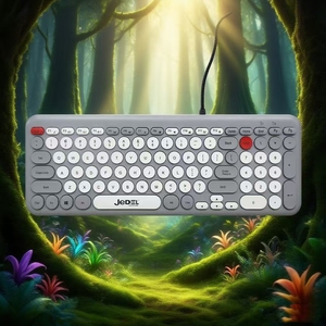 K35 Wired Silm Chocolate Keyboard Round Keycap 99/100/101 <strong>Key</strong> 1.35 Meter PU Cable Silk Printing Character Two Color Keycap - Product Image 3