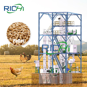 Richi <span class=keywords><strong>CE</strong></span> chứng nhận 3-4t/h gà thịt gia cầm thức ăn chăn nuôi dây chuyền sản xuất gà - Product Image 1